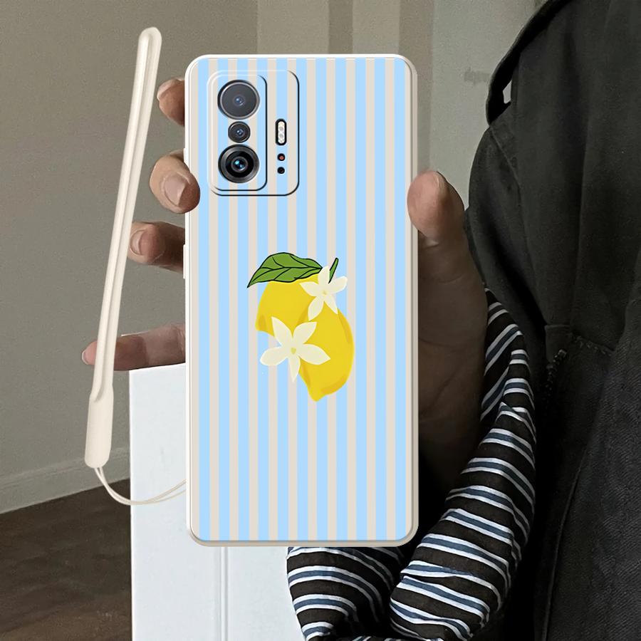 Phone Cases Iphone 11 - 레몬 쿨 스트라이프 패턴 케이스 Xiaomi