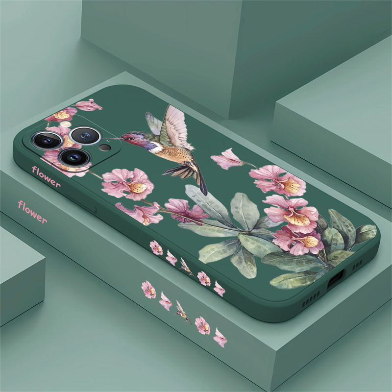 Phone Cases Dior - Painted Flowers Birds 전화 케이스 iPhone