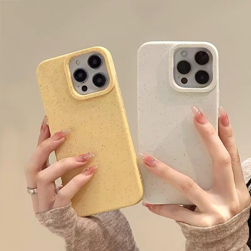 Phone Cases Biodegradable - 미니멀리스트 솔리드 컬러 충격 방지 소프트