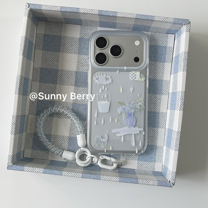 Phone Cases Blue - 한국 인스 블루 티어 베이스 일러스트레이션