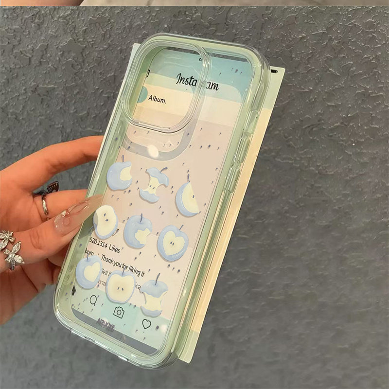 귀여운 블루 애플 2in1 투명 폰 케이스 삼성 갤럭시 - Phone Cases Blue 리뷰 및 가격