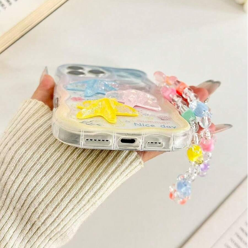 만화 불가사리 쉘 투명 웨이브 엣지 폰 케이스 (아이폰 - Phone Cases With Charms 리뷰 및 가격