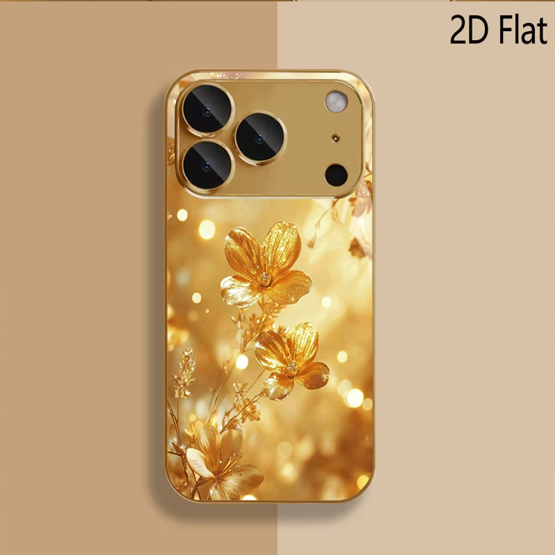 골든 플라워 패턴 강화유리 디자인 아이폰16 17 Pr - Phone Cases With Camera Cover 리뷰 및 가격