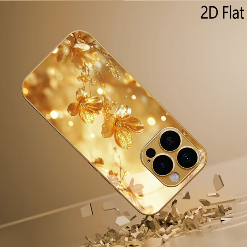 골든 플라워 패턴 강화유리 디자인 아이폰16 17 Pr - Phone Cases With Camera Cover 리뷰 및 가격