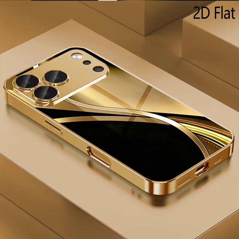 블랙 골드 프린트 패턴 강화유리 디자인 아이폰16 17 - Phone Cases With Camera Cover 리뷰 및 가격