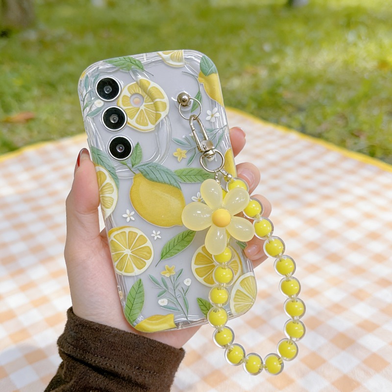 노란 레몬 꽃 끈 달린 폰 케이스 (삼성 갤럭시 S26 - Phone Cases With Charms 리뷰 및 가격