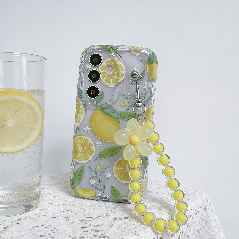 노란 레몬 꽃 끈 달린 폰 케이스 (삼성 갤럭시 S26 - Phone Cases With Charms 리뷰 및 가격