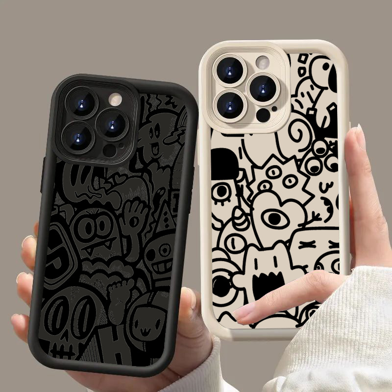 블랙 그래피티 폰 케이스 아이폰 17 16 프로 맥스  - Phone Cases With Camera Cover 리뷰 및 가격