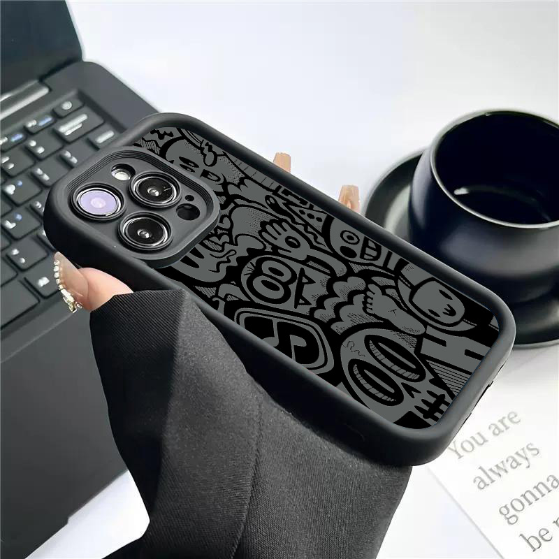 블랙 그래피티 폰 케이스 아이폰 17 16 프로 맥스  - Phone Cases With Camera Cover 리뷰 및 가격