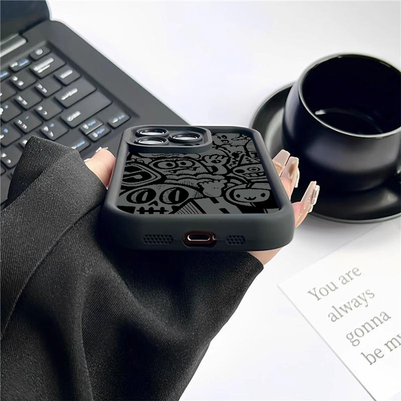 블랙 그래피티 폰 케이스 아이폰 17 16 프로 맥스  - Phone Cases With Camera Cover 리뷰 및 가격