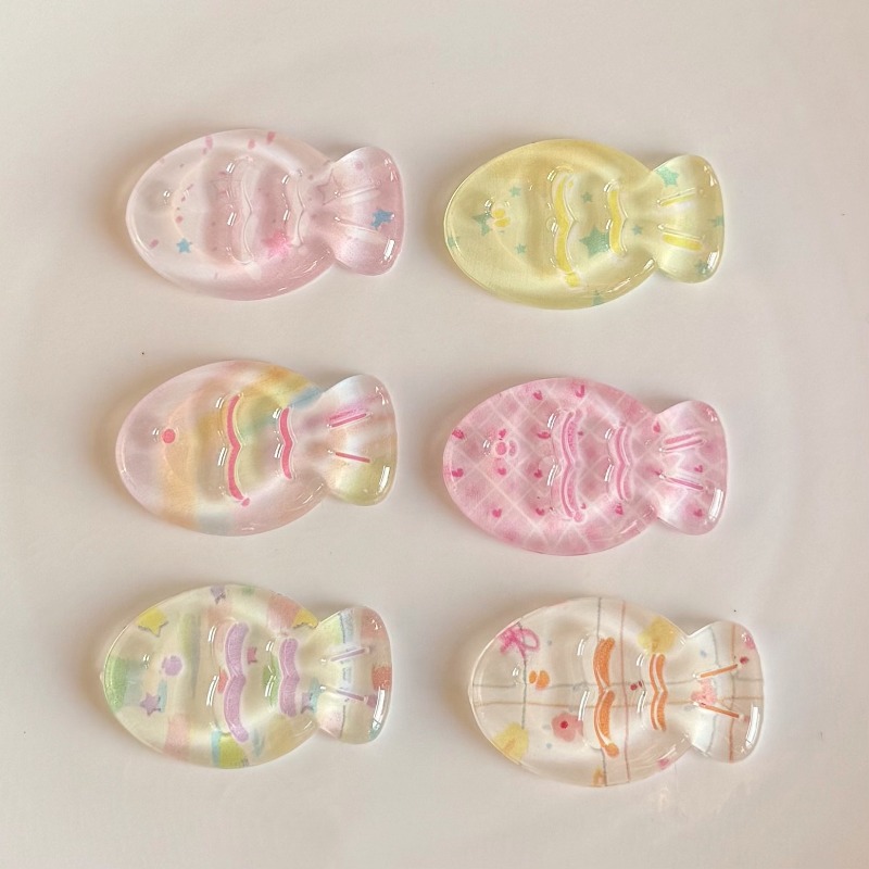 10pcs 새로운 봄 여름 투명 인쇄 물고기 헤어 클립 - Phone Cases With Charms 리뷰 및 가격