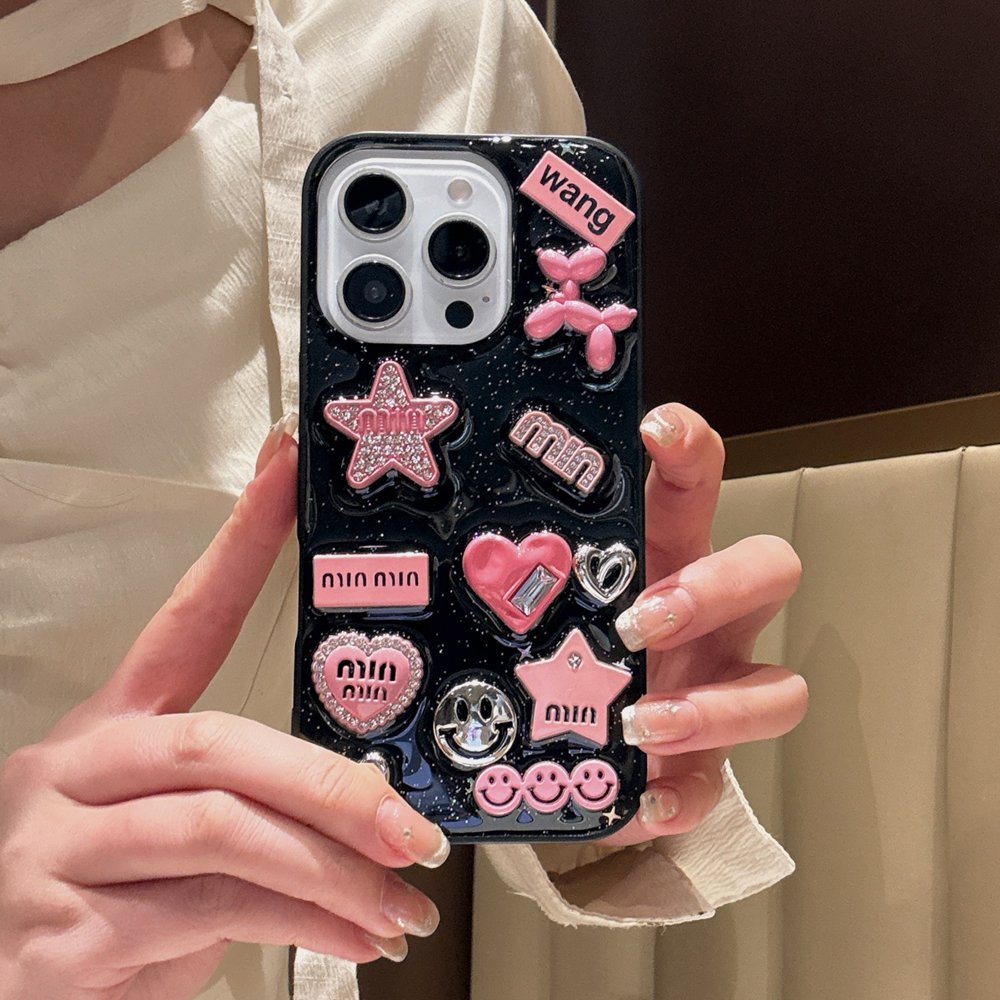 귀여운 3D 러브 하트 Y2K 스타 매운 소녀 전화 케 - Phone Cases Dior 리뷰 및 가격