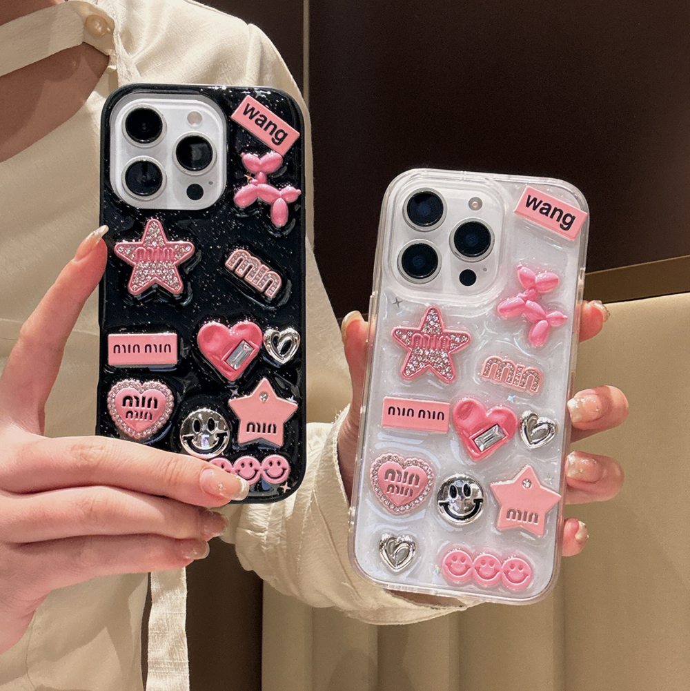 귀여운 3D 러브 하트 Y2K 스타 매운 소녀 전화 케 - Phone Cases Dior 리뷰 및 가격
