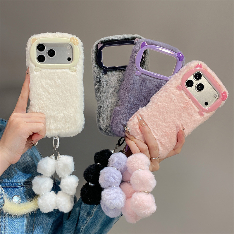 고급 솔리드 컬러 퍼리 플러시 폰 케이스 (아이폰 17 - Phone Cases Iphone 11 리뷰 및 가격