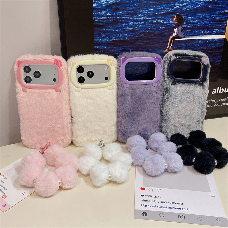 고급 솔리드 컬러 퍼리 플러시 폰 케이스 (아이폰 17 - Phone Cases Iphone 11 리뷰 및 가격