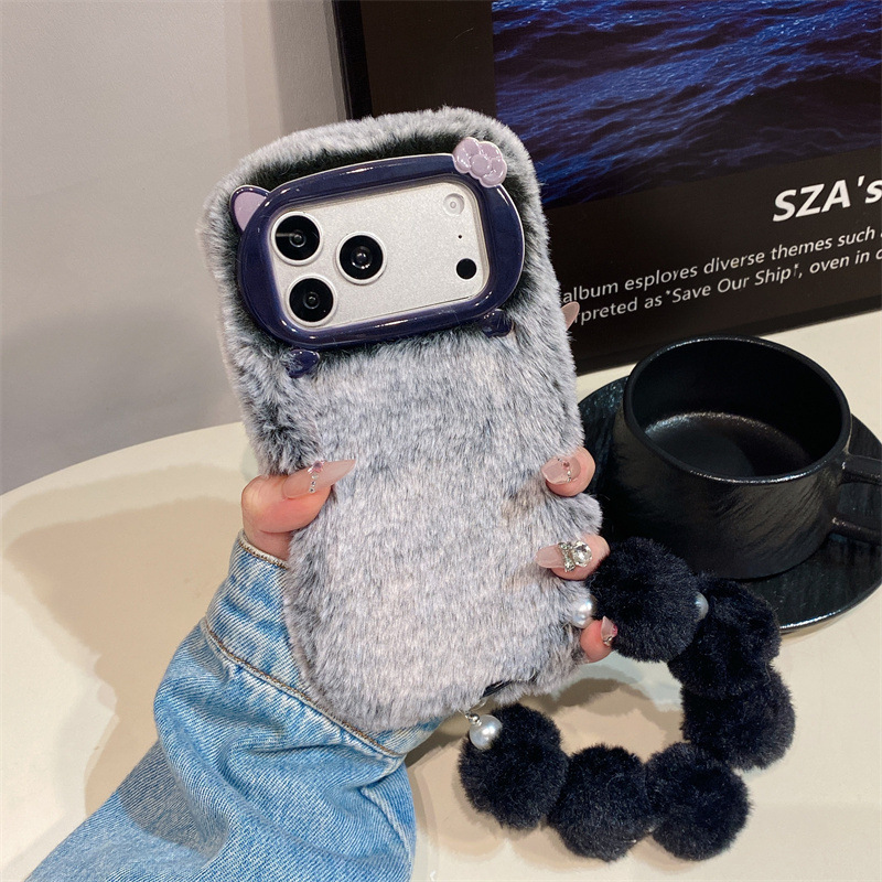 고급 솔리드 컬러 퍼리 플러시 폰 케이스 (아이폰 17 - Phone Cases Iphone 11 리뷰 및 가격
