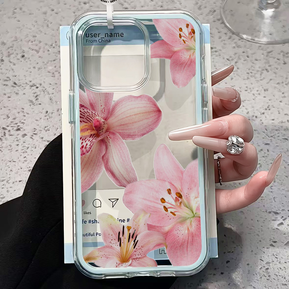 핑크 릴리 플라워 투명 폰 케이스 아이폰 17 11 1 - Phone Cases Xr 리뷰 및 가격