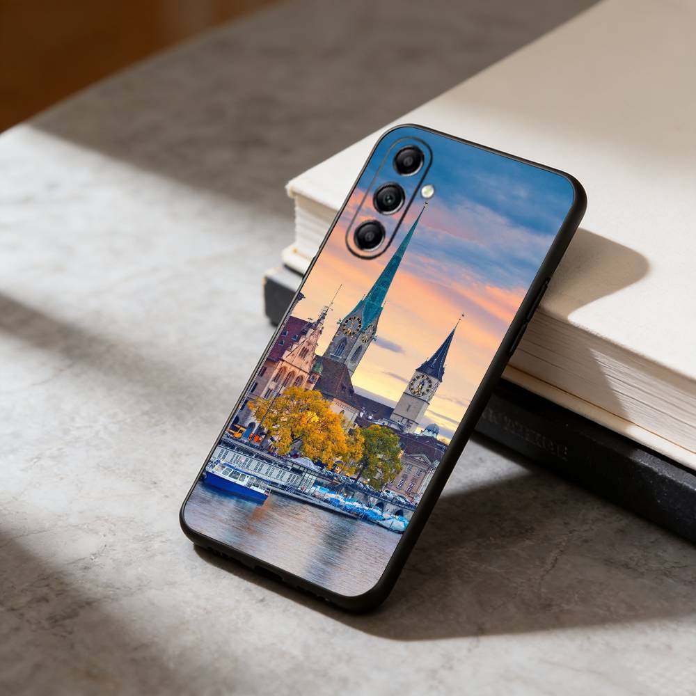 치우르히에서 영감을 받은 휴대폰 케이스 블랙 실리콘 소 - Zurich Phone Cases 리뷰 및 가격