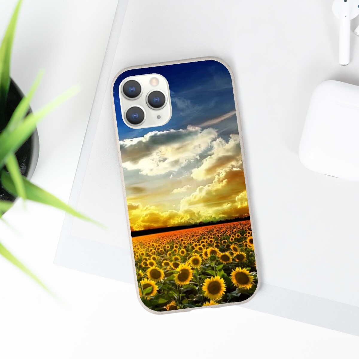 아름다운 풍경의 해바라기 꽃 투명 휴대폰 케이스 아이폰 - Phone Cases Biodegradable 리뷰 및 가격