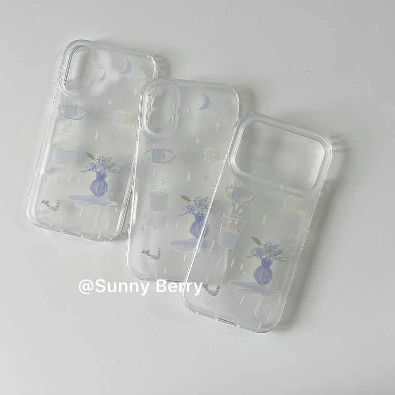 한국 인스 블루 티어 베이스 일러스트레이션 폰 케이스  - Phone Cases Blue 리뷰 및 가격