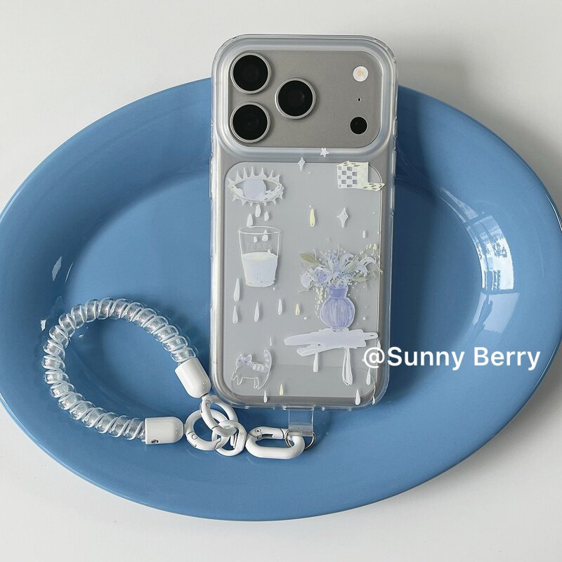 한국 인스 블루 티어 베이스 일러스트레이션 폰 케이스  - Phone Cases Blue 리뷰 및 가격