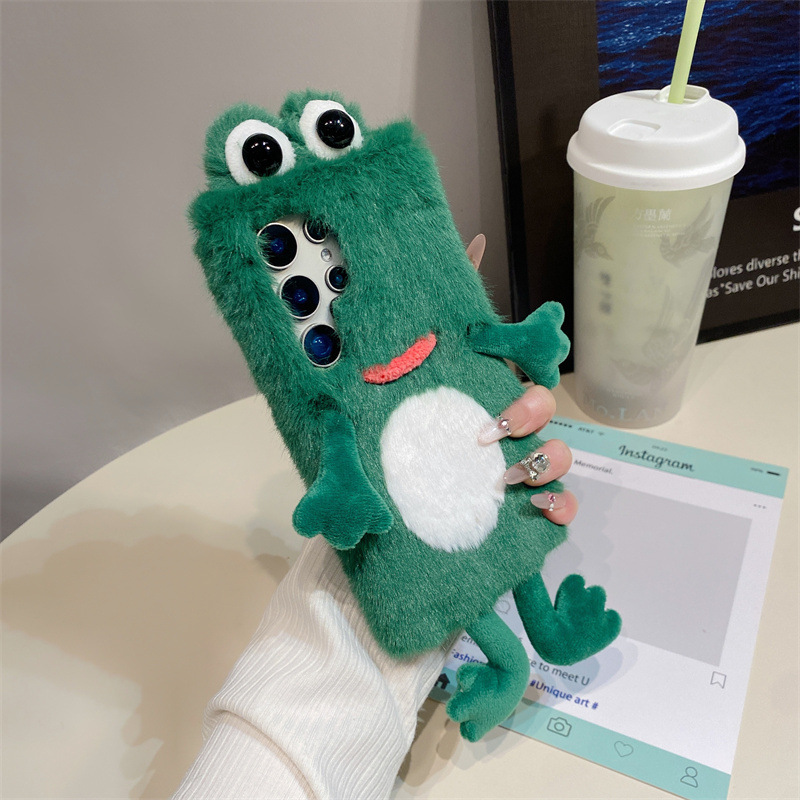 봉제 개구리 폰 케이스, 귀여운 녹색 동물 3D 부드러 - Phone Cases Samsung S24 리뷰 및 가격